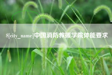 高平中国消防救援学院体能要求