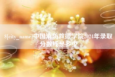 高平中国消防救援学院2024年录取分数线是多少