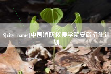 高平中国消防救援学院安徽招生计划