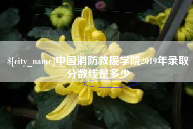 高平中国消防救援学院2019年录取分数线是多少