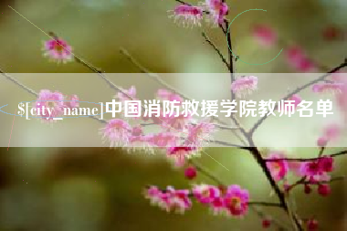 高平中国消防救援学院教师名单
