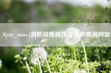 高平消防设施操作员证书查询网址