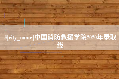 高平中国消防救援学院2020年录取线