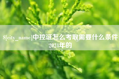高平中控证怎么考取需要什么条件2024年的