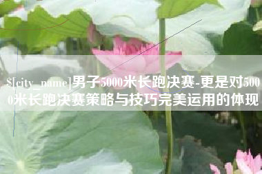 高平男子5000米长跑决赛-更是对5000米长跑决赛策略与技巧完美运用的体现
