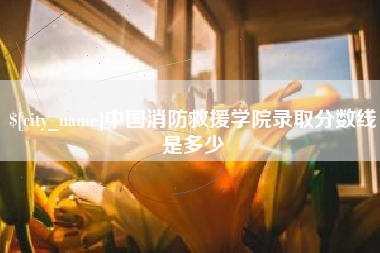 高平中国消防救援学院录取分数线是多少