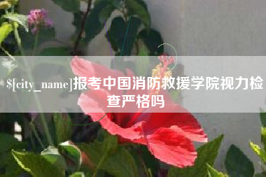 高平报考中国消防救援学院视力检查严格吗