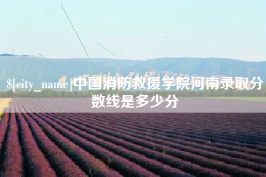 高平中国消防救援学院河南录取分数线是多少分