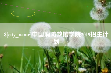 高平中国消防救援学院2019招生计划